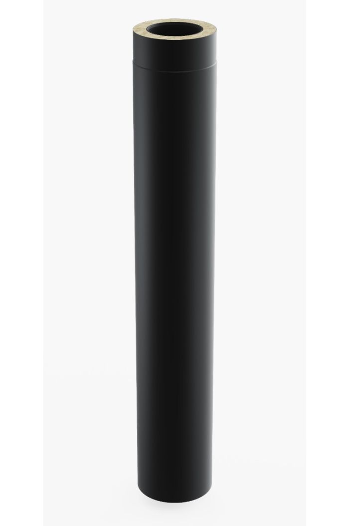 Conduit-Fix - Élément droit DP noir mat 12cm jusqu'à 1m  Ø 100-130-150-180-200mm
