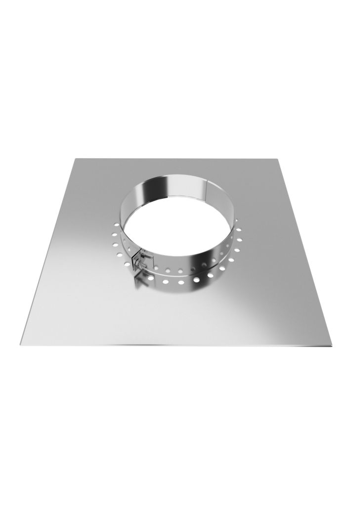 Afwerkingsplaat / brandseparatieplaat met klemband Ø 80-100-130-150-180-200MM