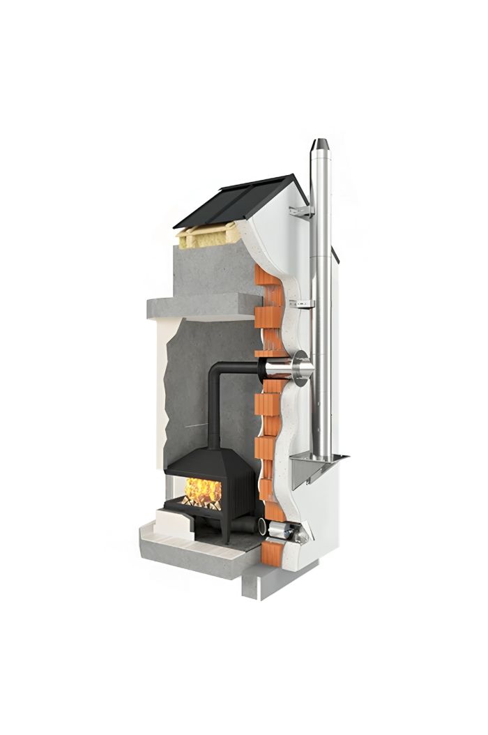 Ø 180mm Schornstein online konfigurieren Matt Innen- und Außenmontage - Steck-Fit